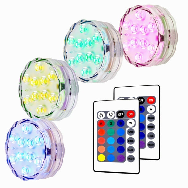 Submersible RGB LED Light with IR Remote IP65 Battery Operated Remote Decor Lamp 